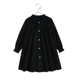 Retro Kid Isla Short Velvet Ribbed Dress - Black