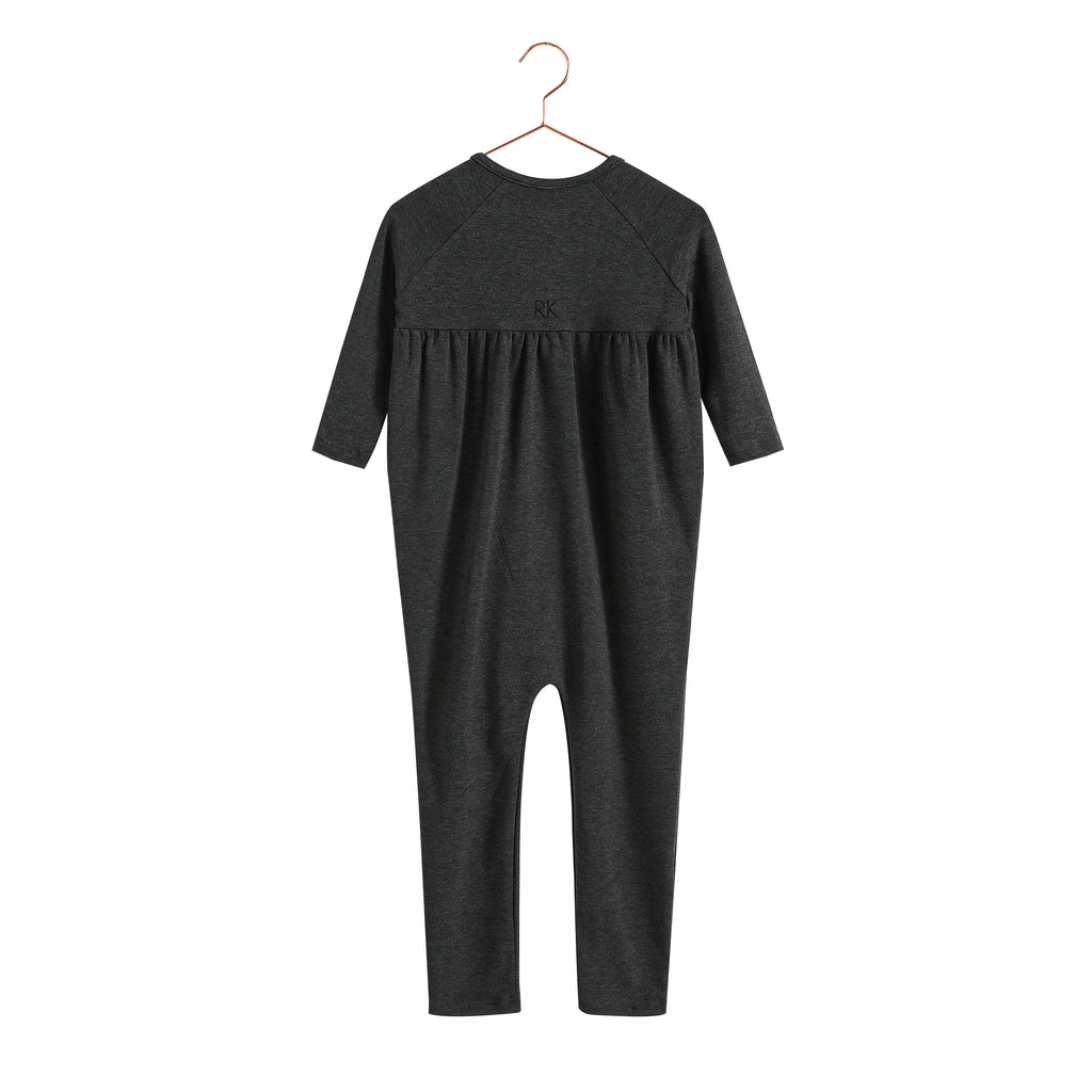 Retro Kid Isla Soft Sweater Baby Romper - Heather Grey