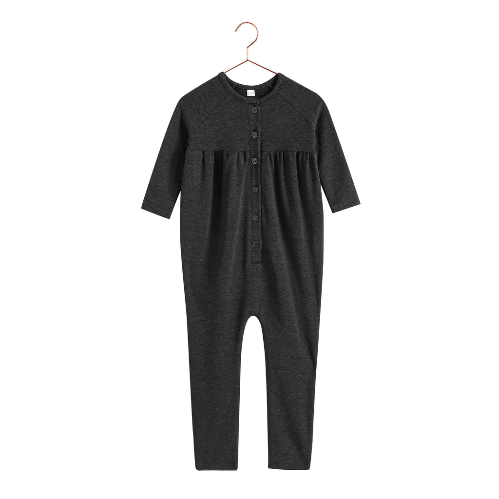 Retro Kid Isla Soft Sweater Baby Romper - Heather Grey