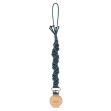 Load image into Gallery viewer, Adora Ivy Macrame Pacifier Clip - Denim