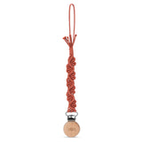 Adora Ivy Macrame Pacifier Clip - Rosewood