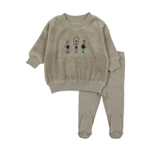 Load image into Gallery viewer, Bee &amp; Dee Jumprope Velour Two Piece - Sage 18M-3Y OPEN FEET