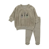 Bee & Dee Jumprope Velour Two Piece - Sage 18M-3Y OPEN FEET