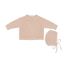 Load image into Gallery viewer, Mema Knits Knit Jacket And Bonnet - Light Pink
