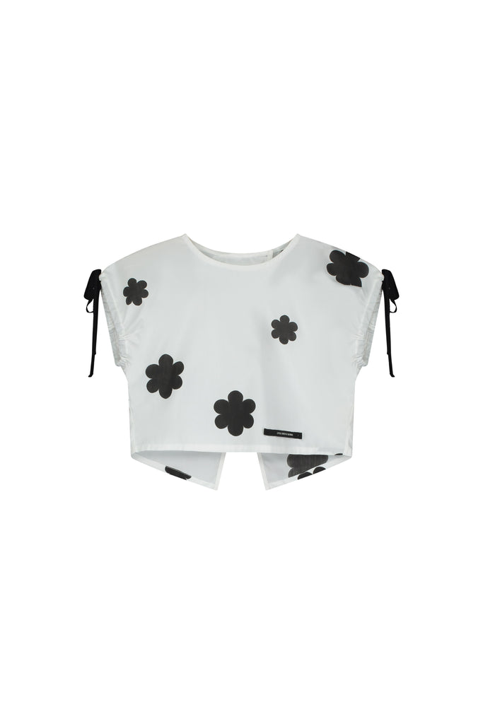 Little Creative Factory Black Flower Print Coral Reef Top