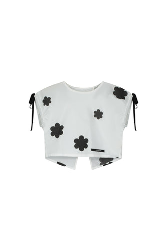 Little Creative Factory Black Flower Print Coral Reef Top