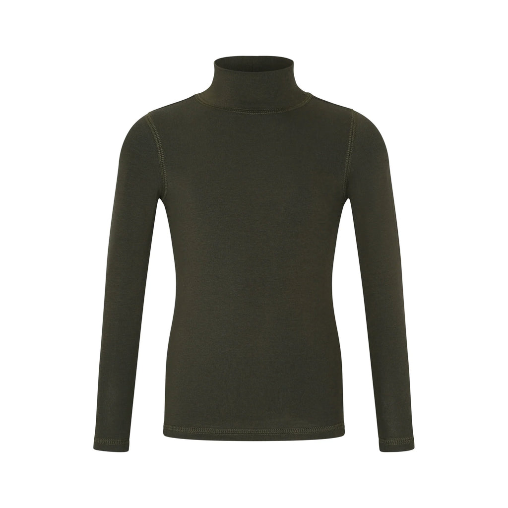 Parni Nashville Solid Ribbed Turtleneck-Green