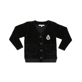 Little Parni Black Boy's Cardigan W. Emblem