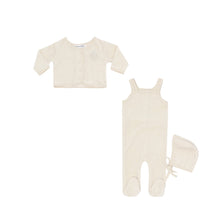 Load image into Gallery viewer, Little Parni Cardigan and Romper-all Velour -Ivory
