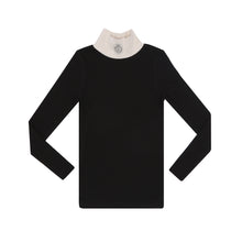Load image into Gallery viewer, Little Parni Black L/S Mockneck Shirt W/Logo
