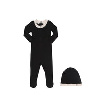 Load image into Gallery viewer, Little Parni  Ribbed Cotton Stretchy and Matching Beanie - BLACK