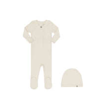 Load image into Gallery viewer, Little Parni Ribbed Cotton Stretchy and Matching Beanie - Ivory