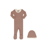 Little Parni Ribbed Cotton Stretchy and Matching Beanie - PINK