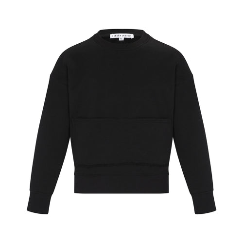 Boy's Sweatshirt- Kangaroo  Pocket-Black