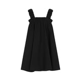 Parni Overall Skirt w. LP heart Label-Black (SIZE DOWN)