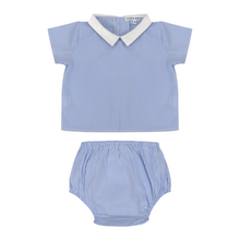 Load image into Gallery viewer, Little Parni K407 Baby Striped 2 Piece Set - Blue/White