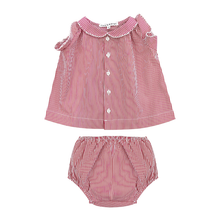 Load image into Gallery viewer, Little Parni K408 Baby Striped ruffle Set - RED/White