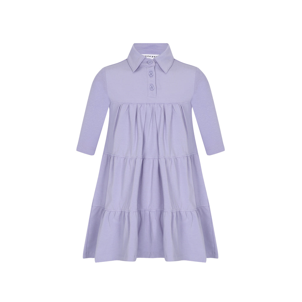 Little Parni K414 Tiered Dress - Lavender (Measurements Below)