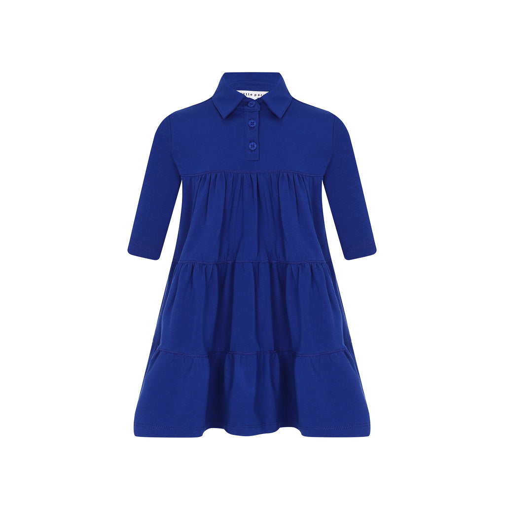 Little Parni K414 Tiered Dress - Royal Blue (Measurements Below)