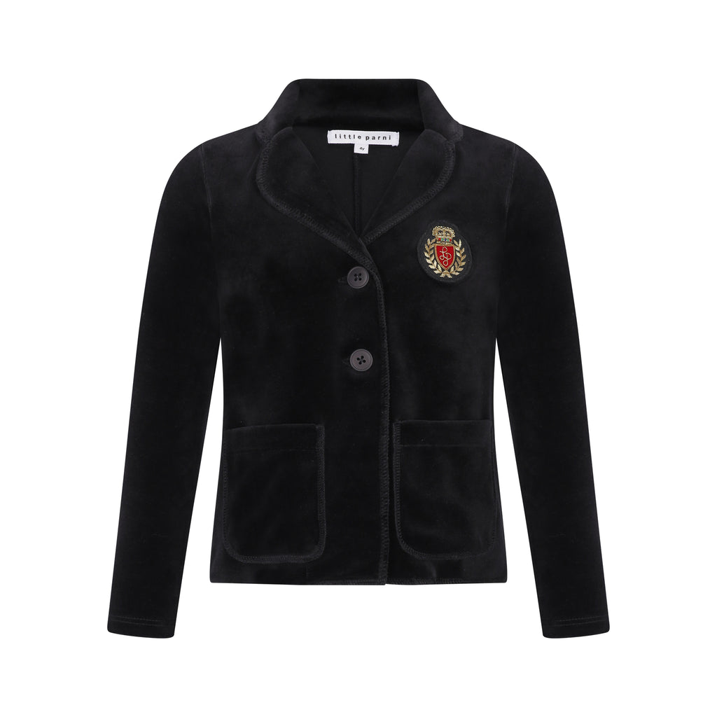 Little Parni Velour Blazer K446 - Black