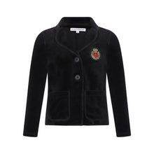 Load image into Gallery viewer, Little Parni Velour Blazer K446 - Black