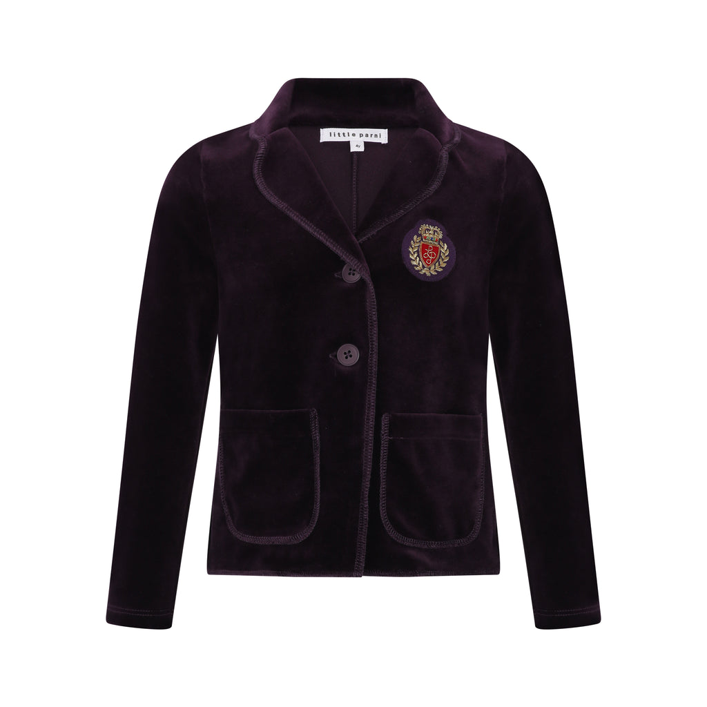 Little Parni Velour Blazer K446 - Plum