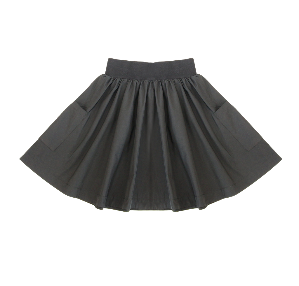 Little Parni Girls Taffeta Skirt K455 - BLACK