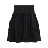 Little Parni Girls Velour Skirt K456 - Black