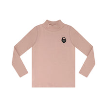 Load image into Gallery viewer, Little Parni Solid Mockneck With Heart Logo K470 - Pink