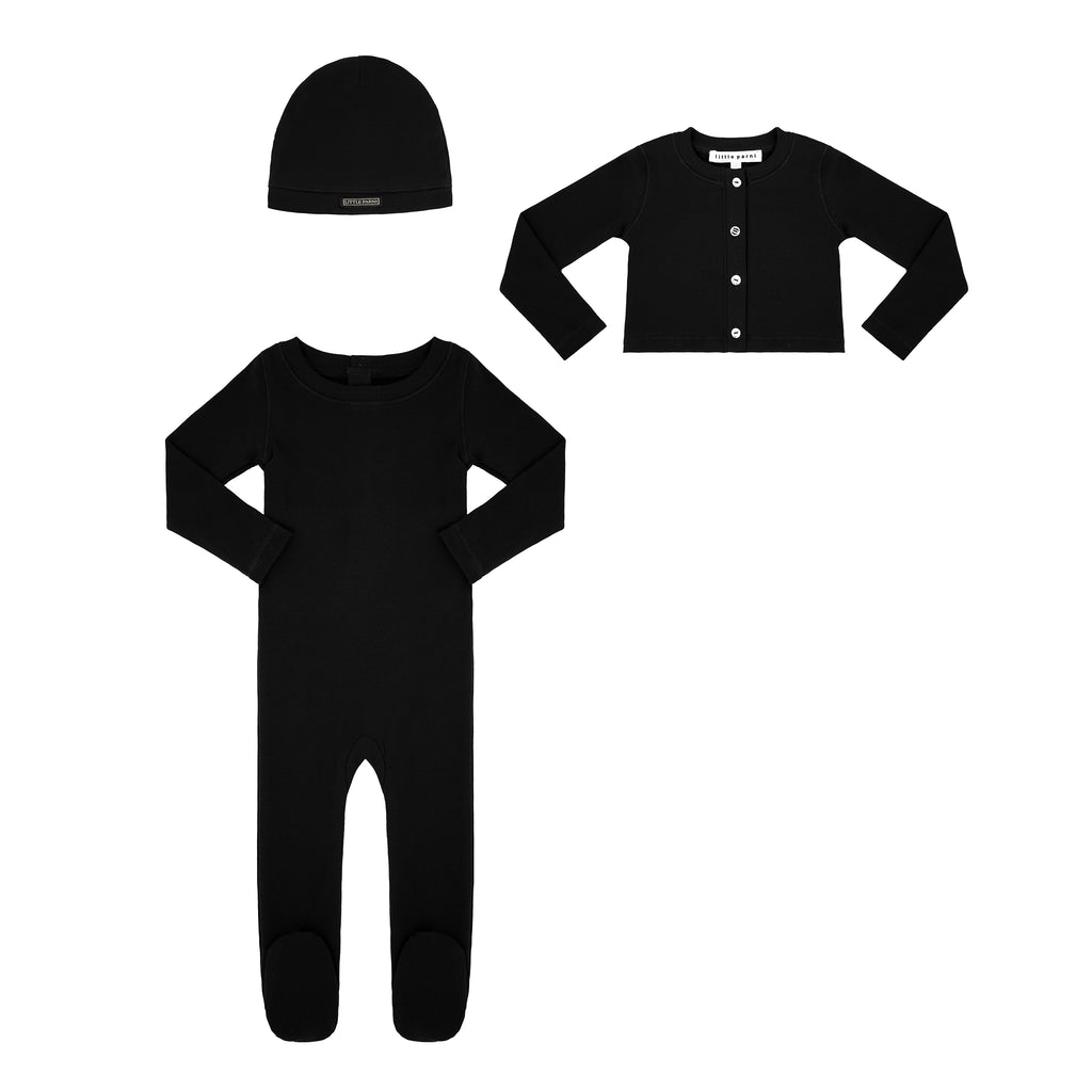 Little Parni Baby Rhinestone Set And Bonnet (K547) - Black