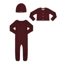 Load image into Gallery viewer, Little Parni Baby Rhinestone Set And Bonnet (K547) - Burgundy