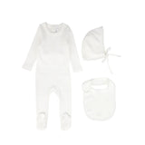 Little Parni Ribbed Pico Gift Box Layette Set (K551) - Ivory