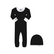 Load image into Gallery viewer, Little Parni Girls Baby Footie And Hat (K549) - Black