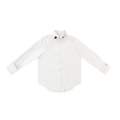 Little Parni Teen Embroidered Shirt (K555) - White