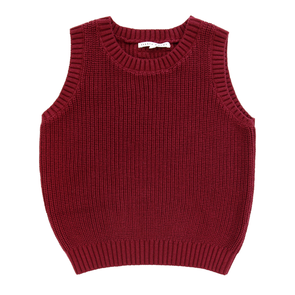 Little Parni Knit Vest (K556) - Burgundy