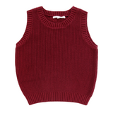 Little Parni Knit Vest (K556) - Burgundy