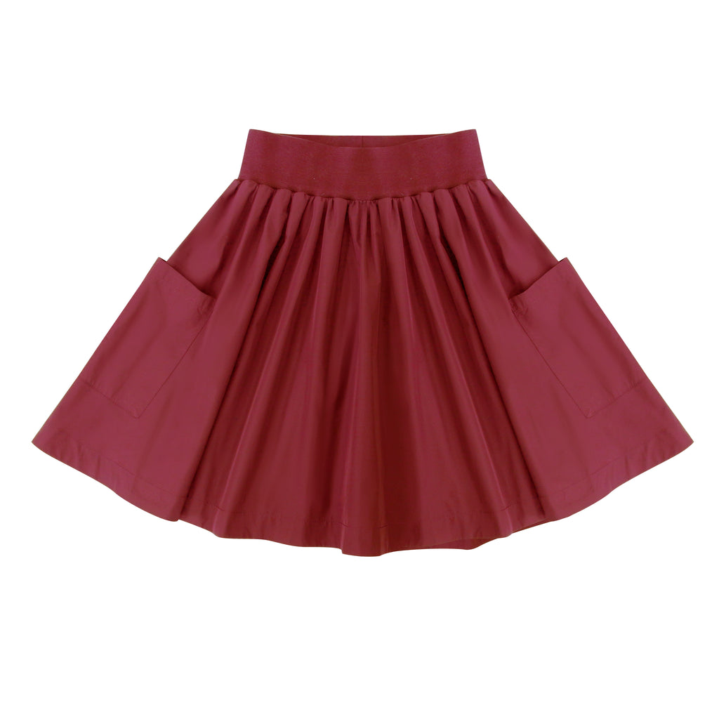 Little Parni Taffeta Skirt (K557) - Burgundy
