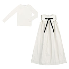 Load image into Gallery viewer, Little Parni Taffeta Maxi Bow Jumper (K560) - Ivory