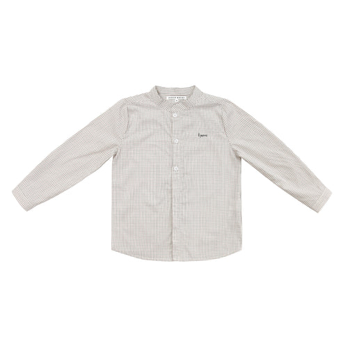 Little Parni Boys Tattersall Shirt (K561) - Black/Burgundy