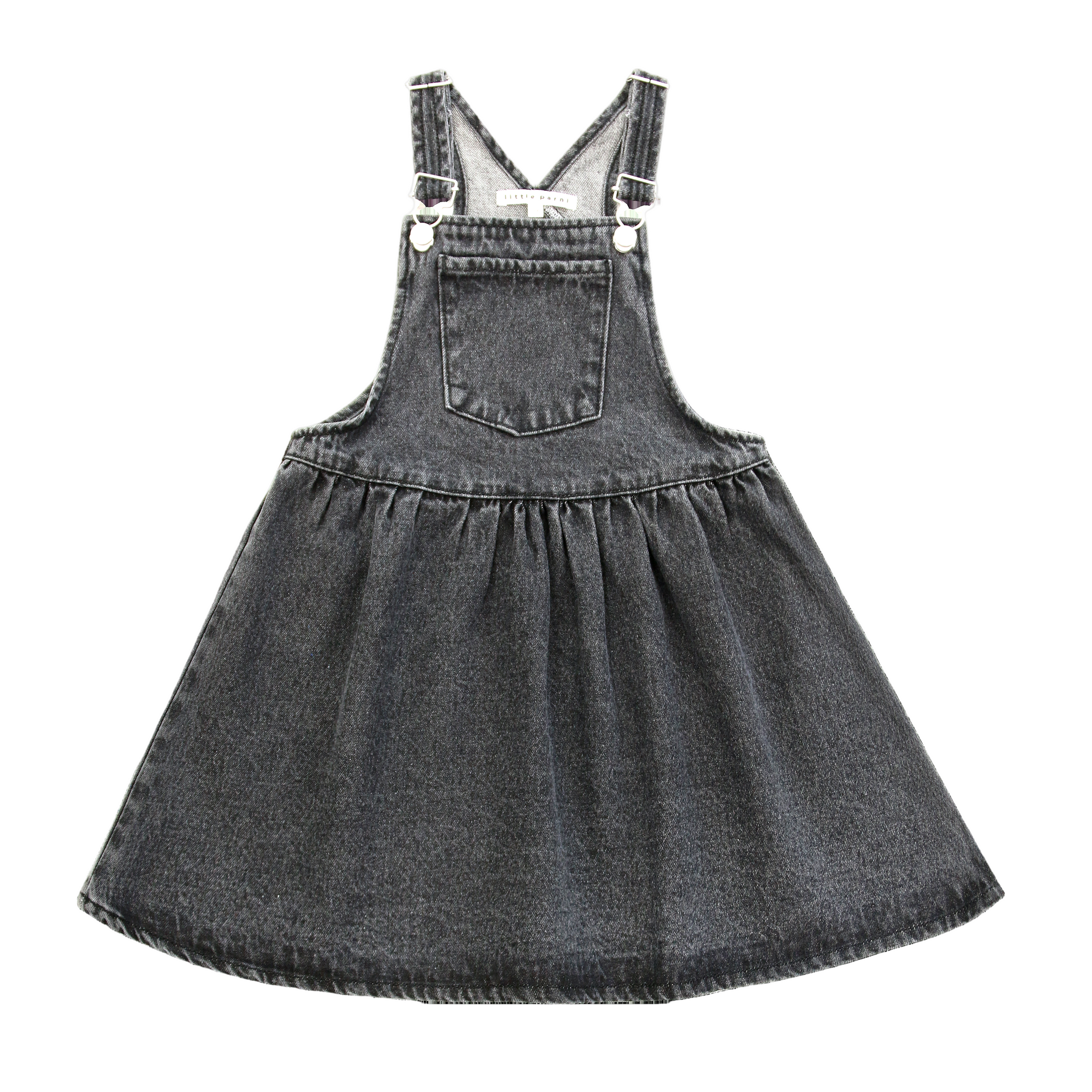 Little Parni Black Denim Pinafore Dress (K569) – Moonlight Little Parni Black Denim Pinafore Dress (K569) – Moonlight
