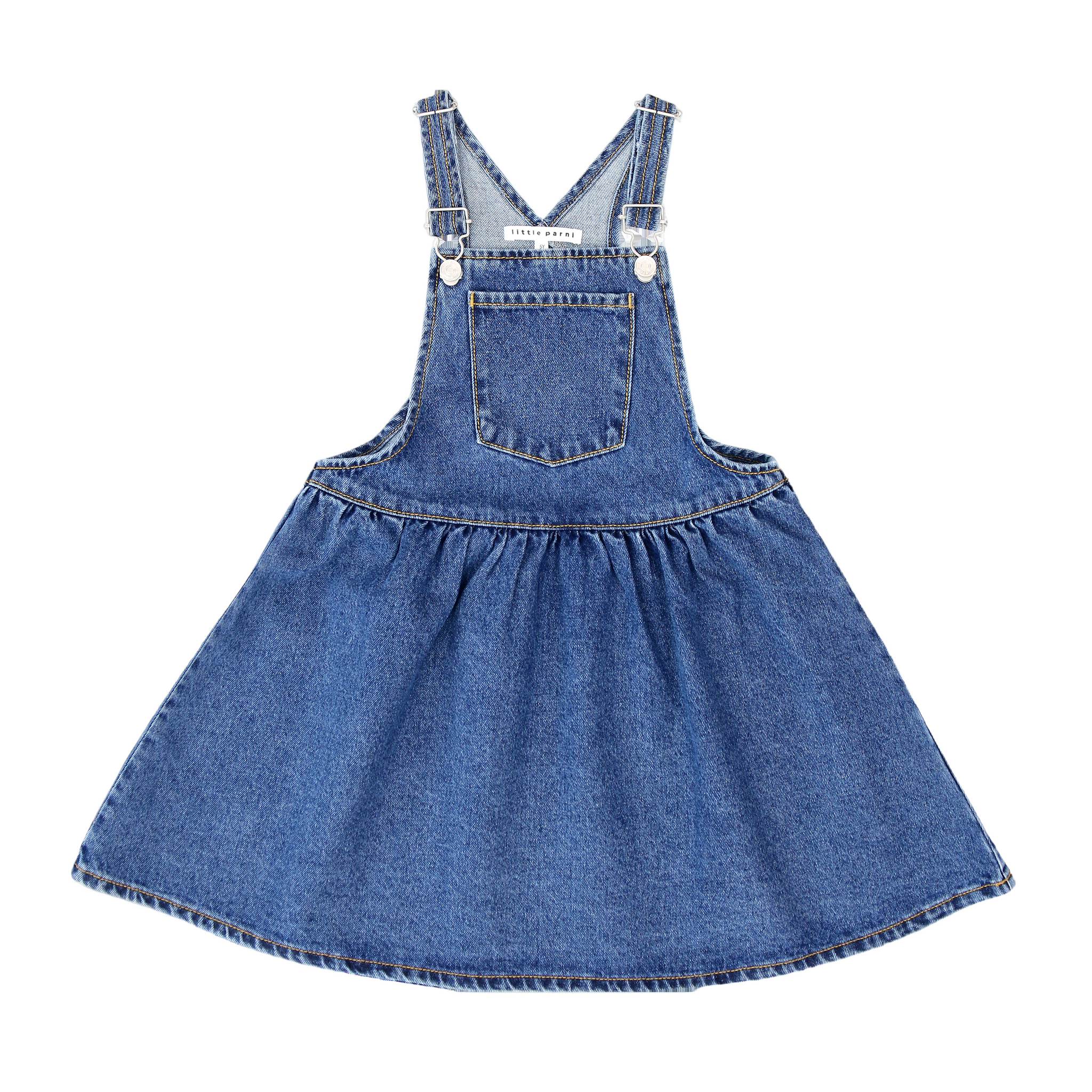 Little Parni Blue Denim Pinafore Dress (K569) – Moonlight Little Parni Blue Denim Pinafore Dress (K569) – Moonlight