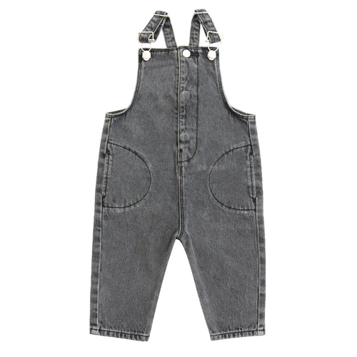 Little Parni Black Denim Overalls (K577)