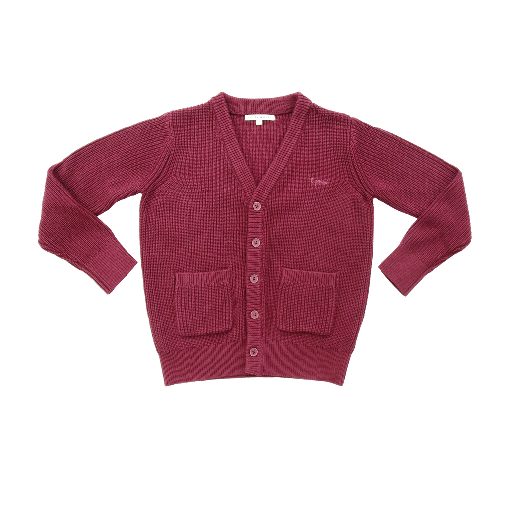 Little Parni Classic Boys Cardigan (K584) - Burgundy