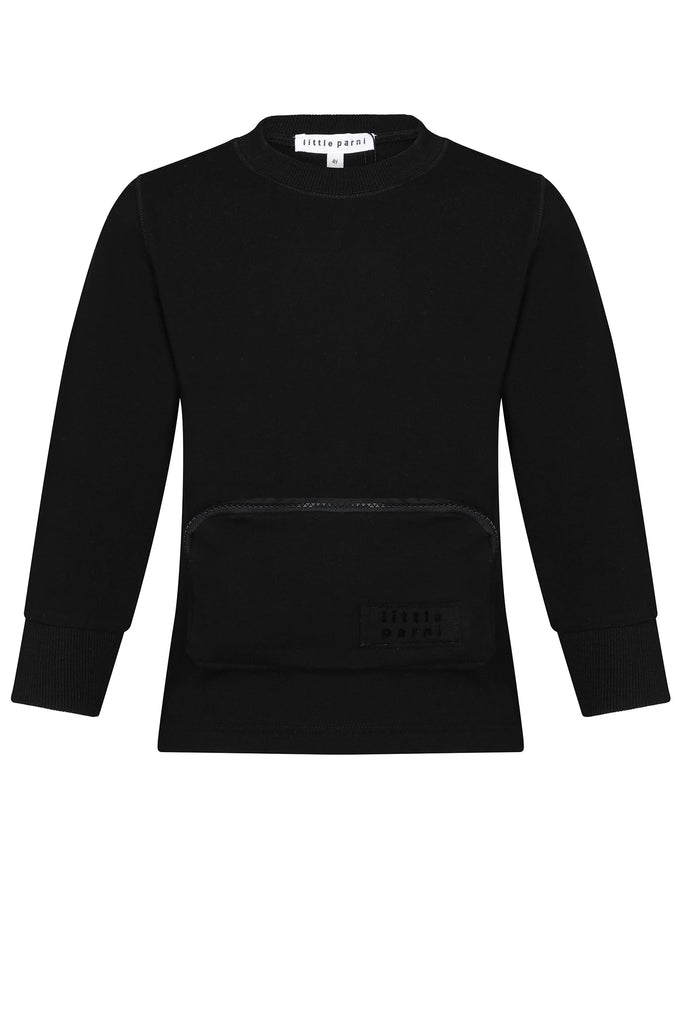 Little Parni Boys Pocket Sweatshirt (K587) - Black
