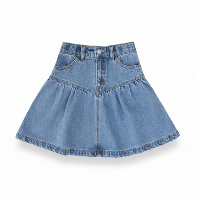 Little Parni Denim Short Skirt (K606) - Blue Denim