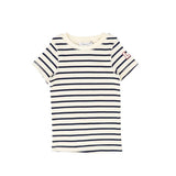 Little Parni Wide Striped Short Sleeve T-shirt (K613) - Navy/Ivory