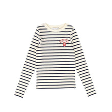 Load image into Gallery viewer, Little Parni Wide Striped Long Sleeve T-shirt (K614) - Navy/Ivory