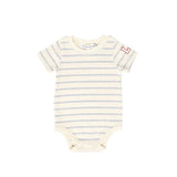 Little Parni Wide Striped Onesie (K617) - Grey/Ivory