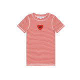 Little Parni Striped T-shirt (K621) - Coral/Pink (Short Sleeve)
