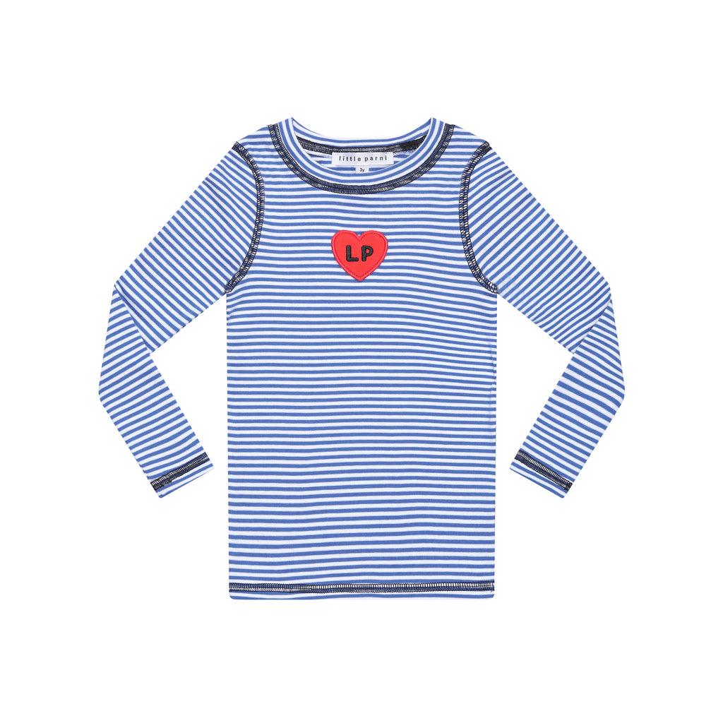 Little Parni Striped T-shirt (K622) - Royal Blue/White (Long Sleeve)